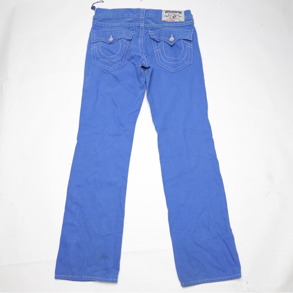True Religion Mens Straight Jeans With Flaps Blue Size 31 - Picture 2 of 10